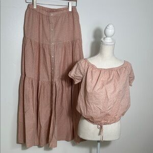 Frye x Anthropologie Women's Pink Skirt Set